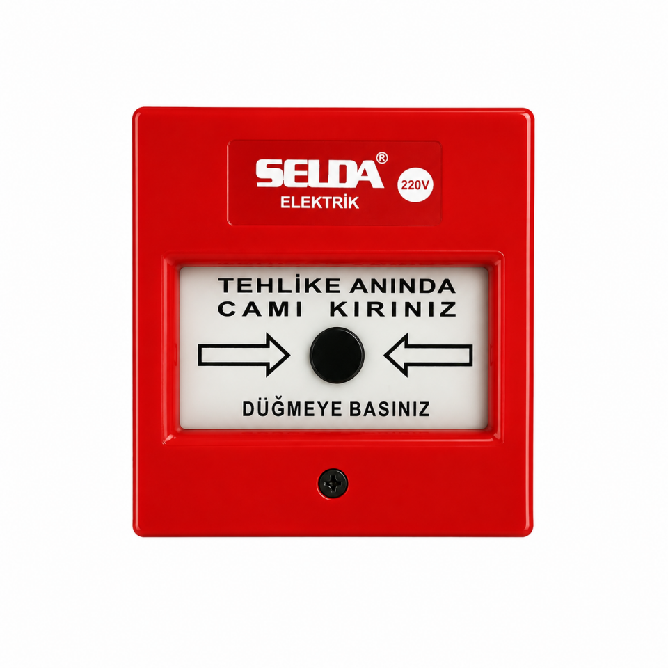 1016-220V İkaz Butonu (Kare)