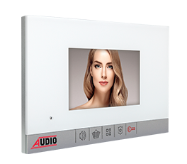 Audio 001181 4.3 İnç Slim Bas-Konuş Mekanik Butonlu Görüntülü Diafon - Siyah Cam / Metalik Gövde